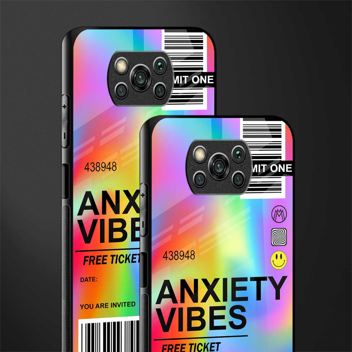 anxiety vibes glass case for poco x3 image-2