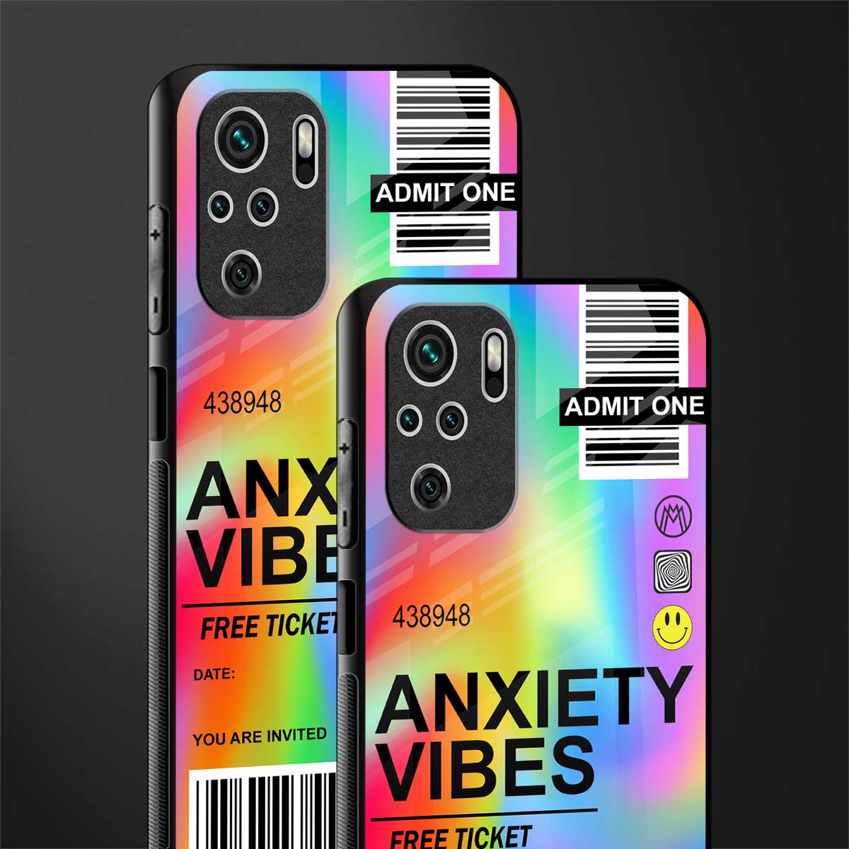 anxiety vibes glass case for redmi note 10 image-2