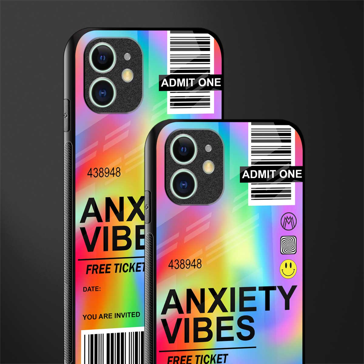 anxiety vibes glass case for iphone 12 image-2