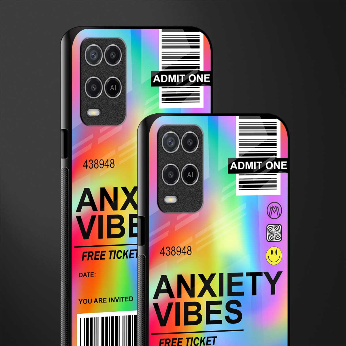 anxiety vibes glass case for oppo a54 image-2