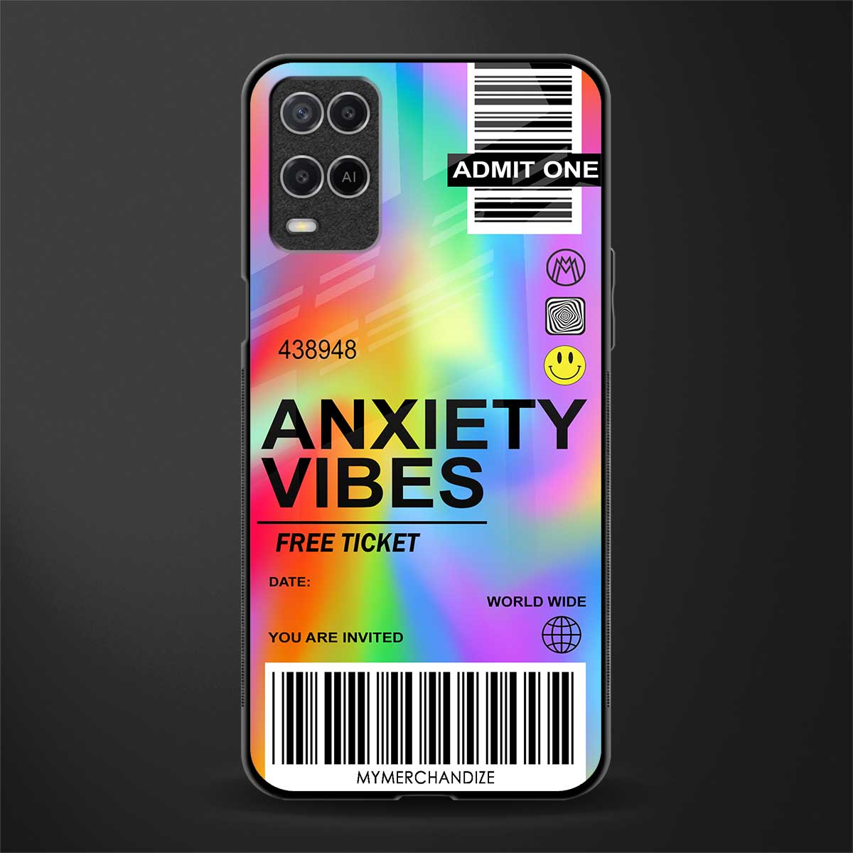 anxiety vibes glass case for oppo a54 image