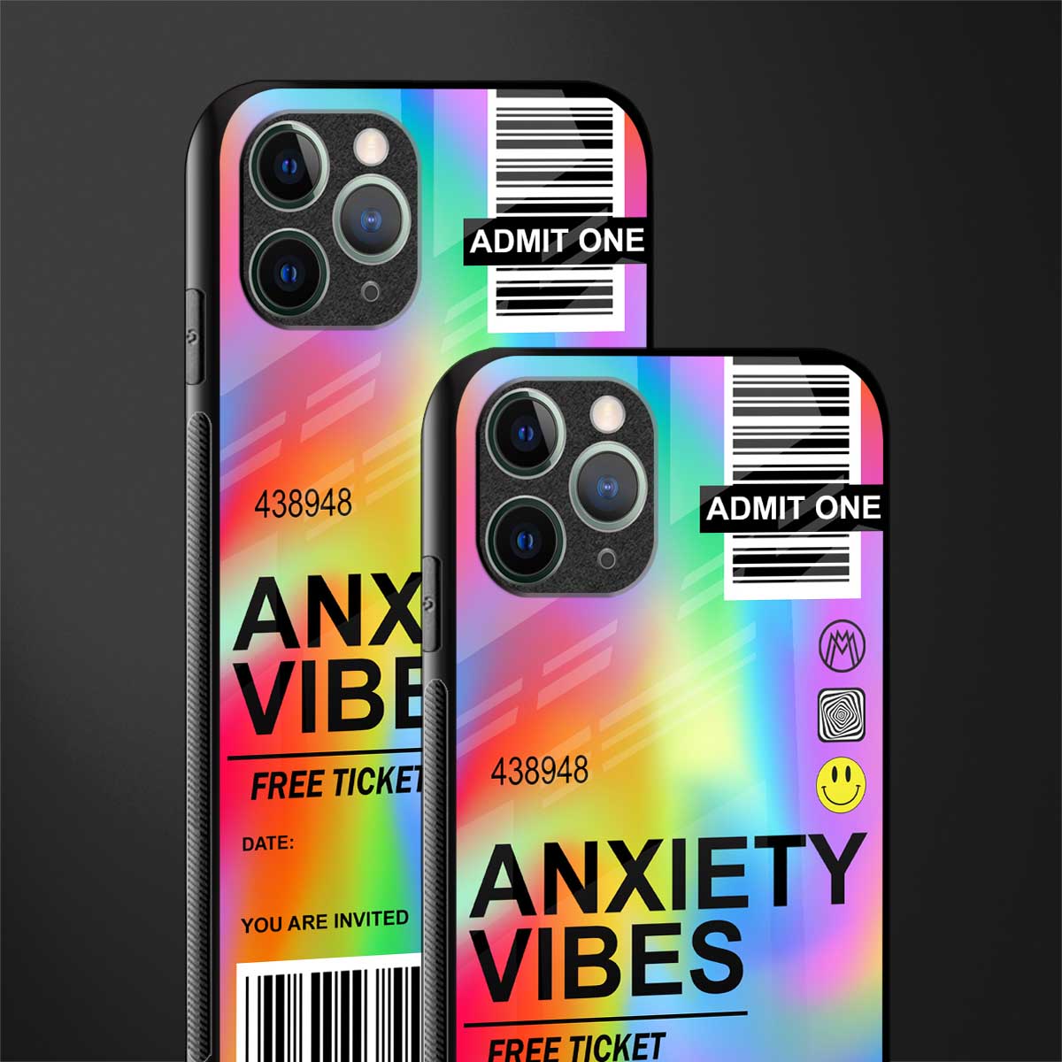 anxiety vibes glass case for iphone 11 pro max image-2