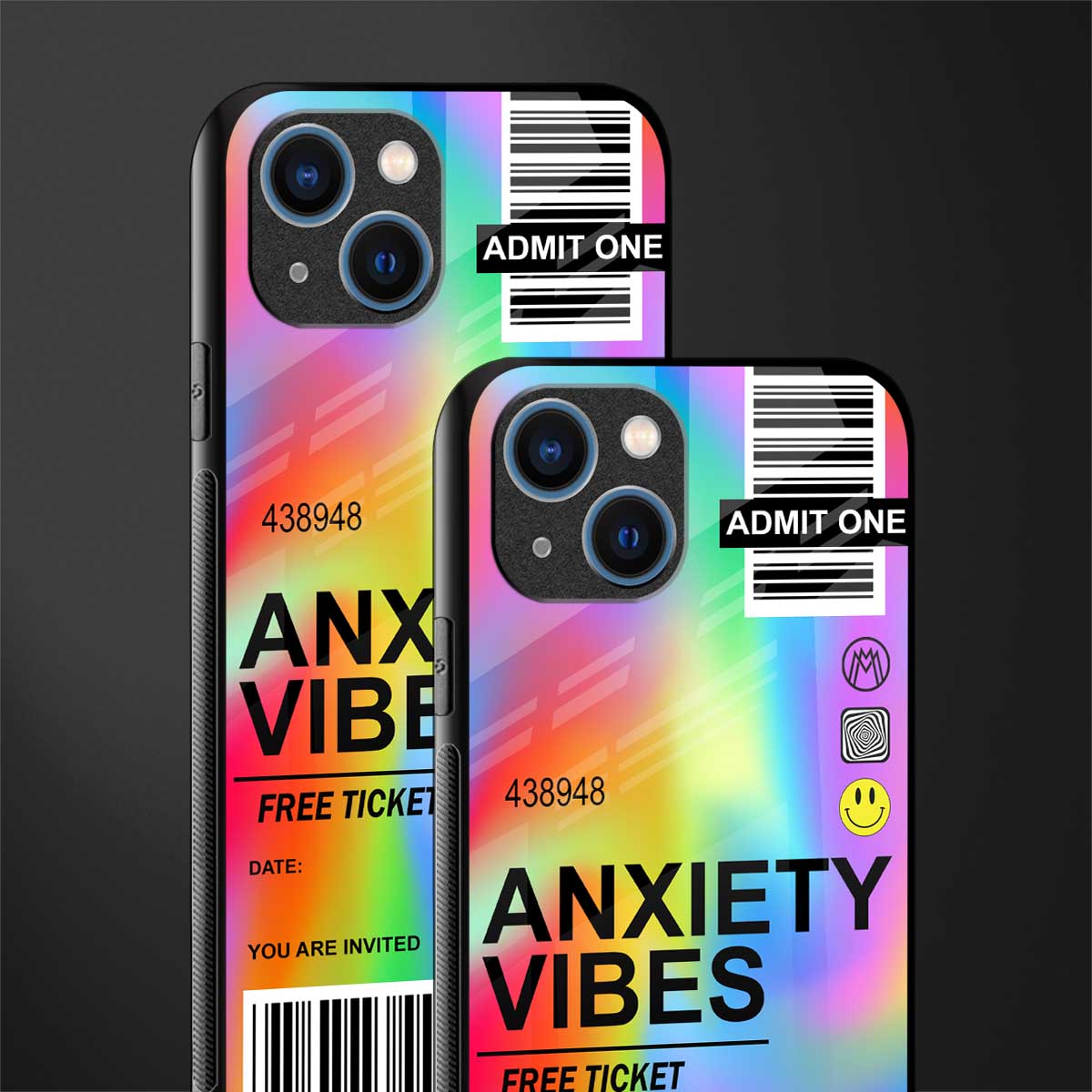 anxiety vibes glass case for iphone 13 image-2