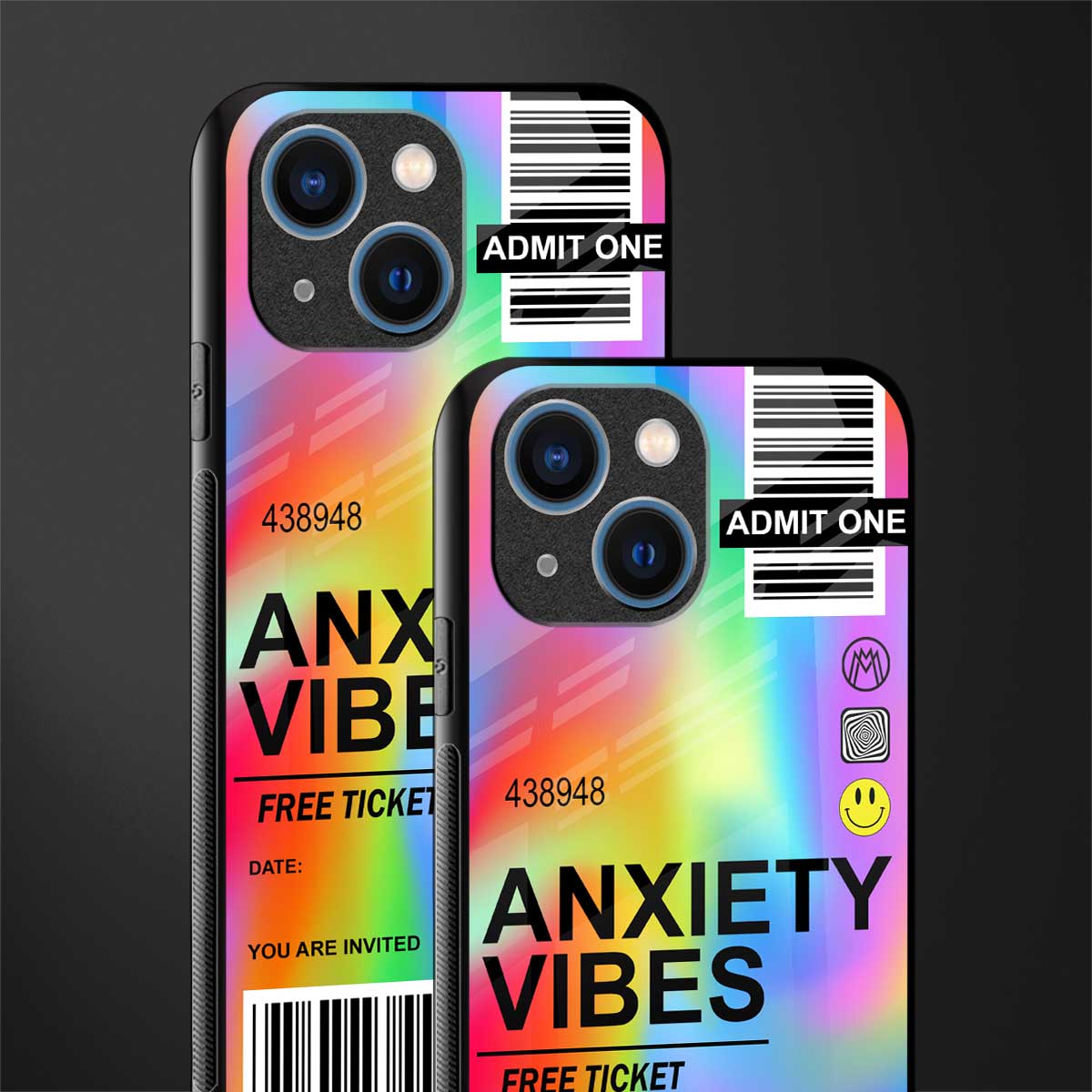 anxiety vibes glass case for iphone 13 mini image-2