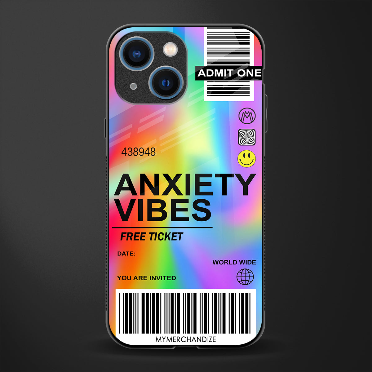 anxiety vibes glass case for iphone 13 mini image