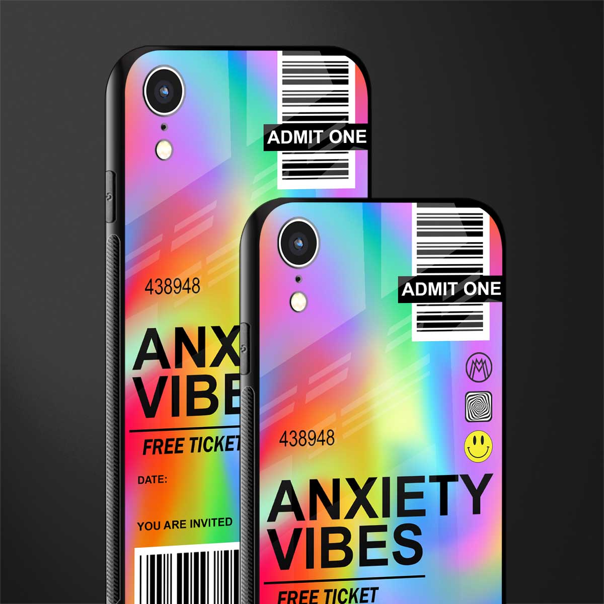 anxiety vibes glass case for iphone xr image-2