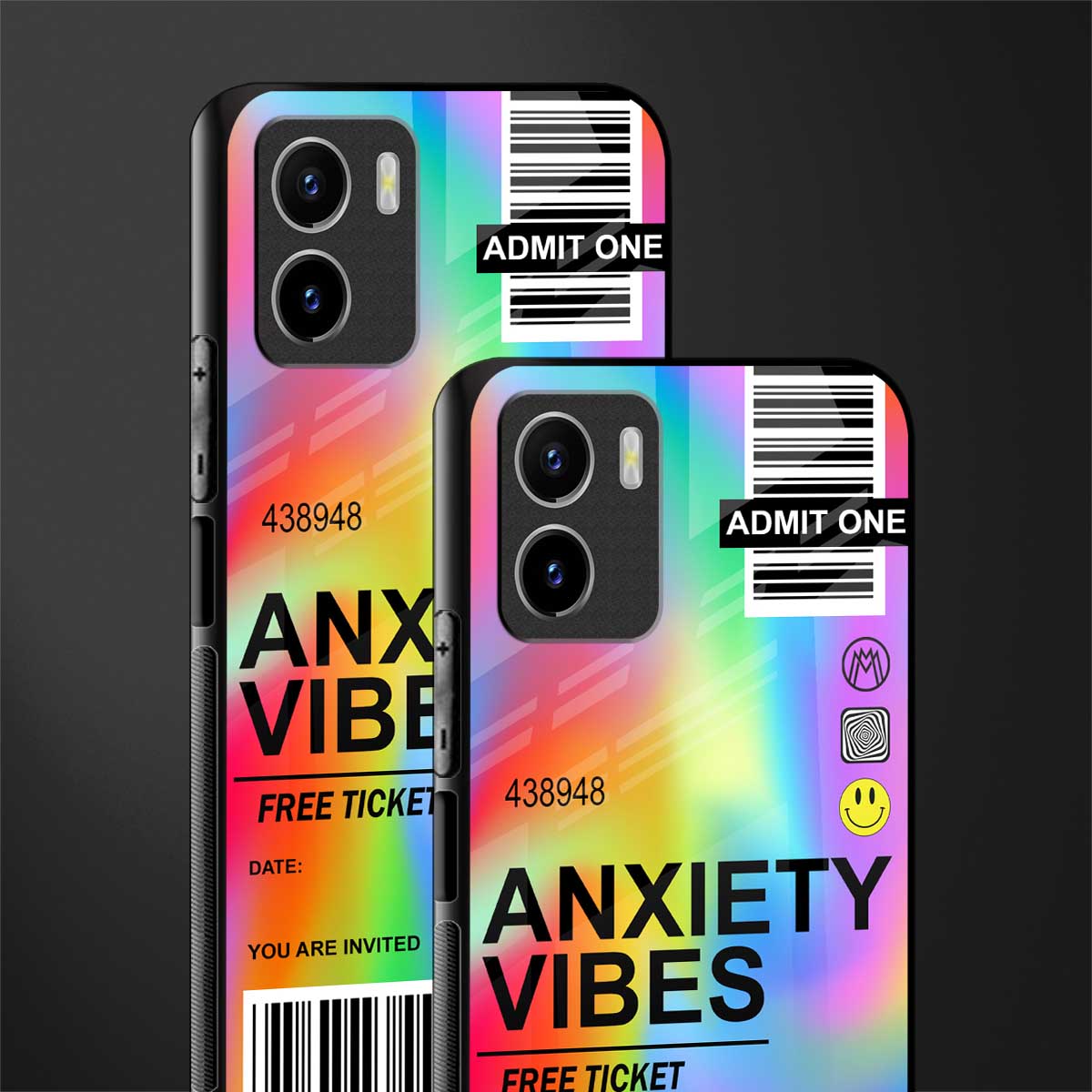 anxiety vibes glass case for vivo y15s image-2