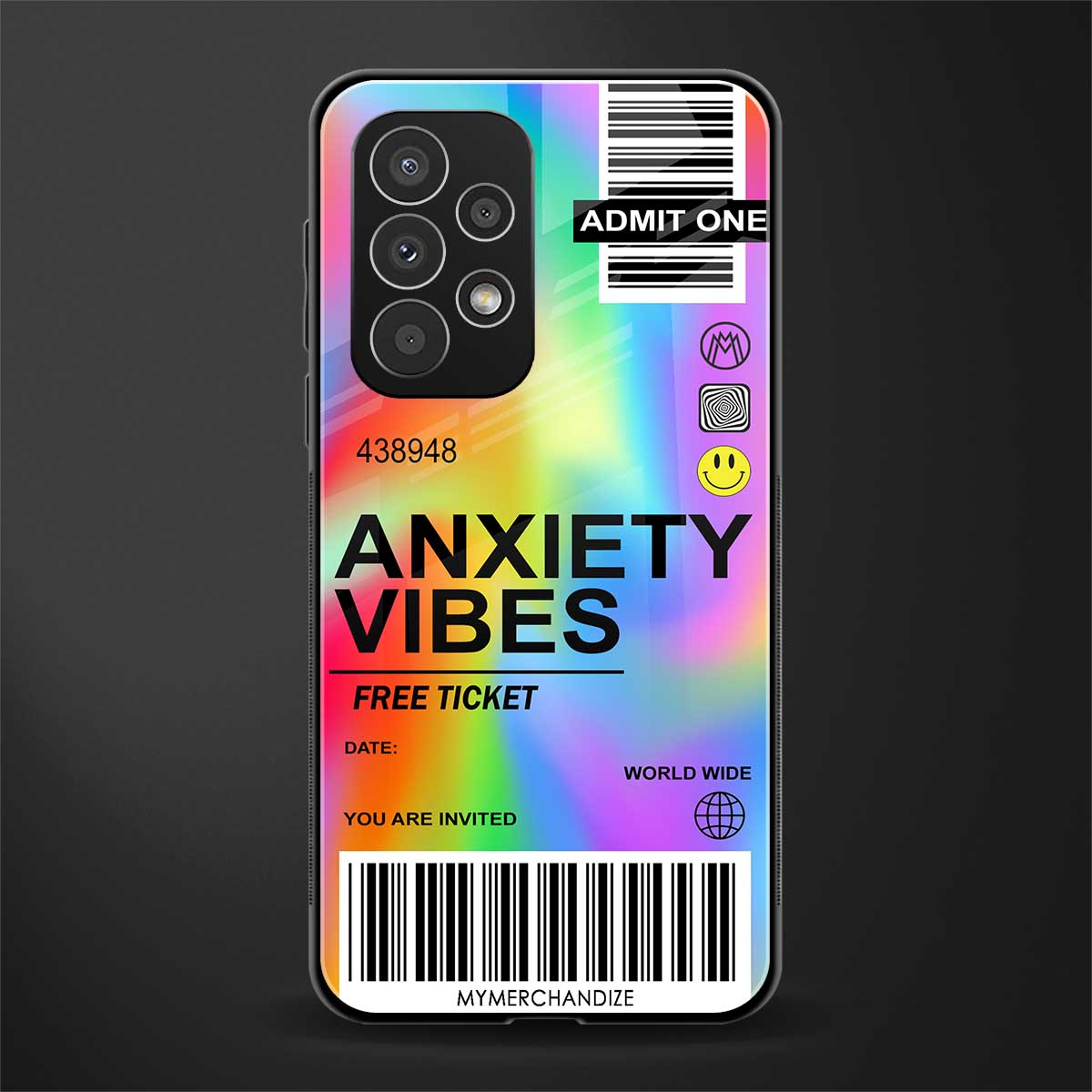 anxiety vibes back phone cover | glass case for samsung galaxy a23
