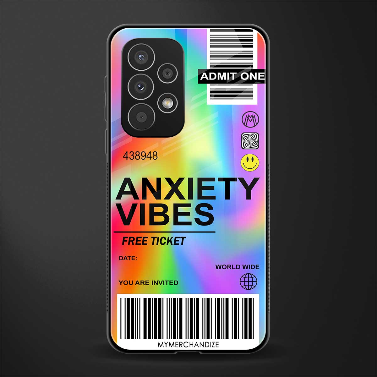 anxiety vibes back phone cover | glass case for samsung galaxy a53 5g