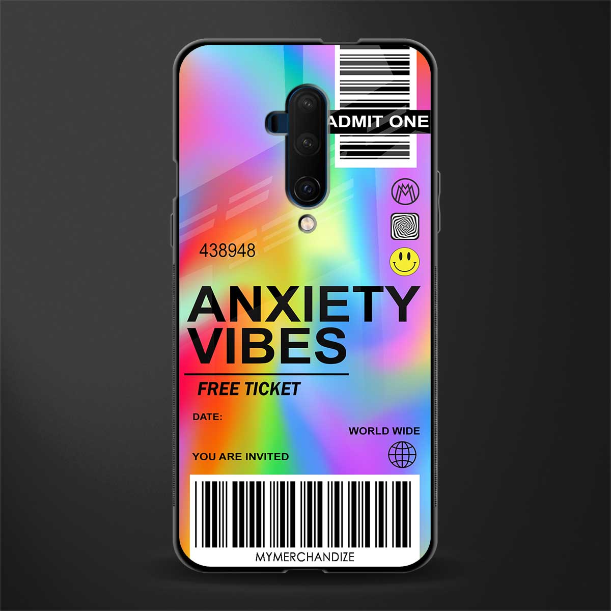 anxiety vibes glass case for oneplus 7t pro image