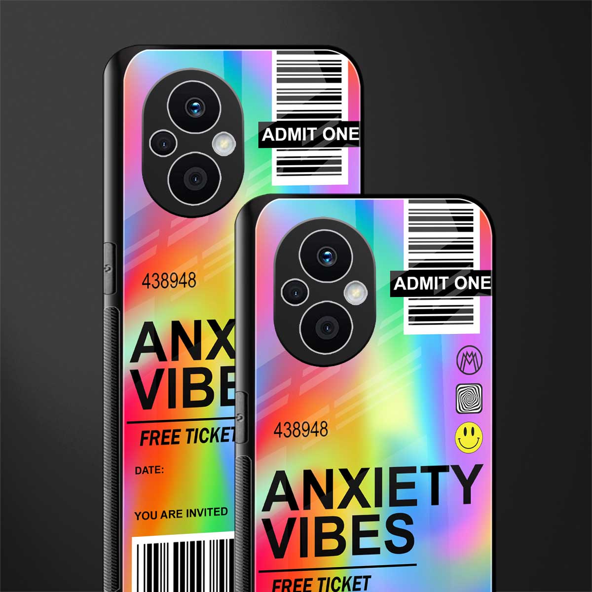 anxiety vibes back phone cover | glass case for oppo f21 pro 5g