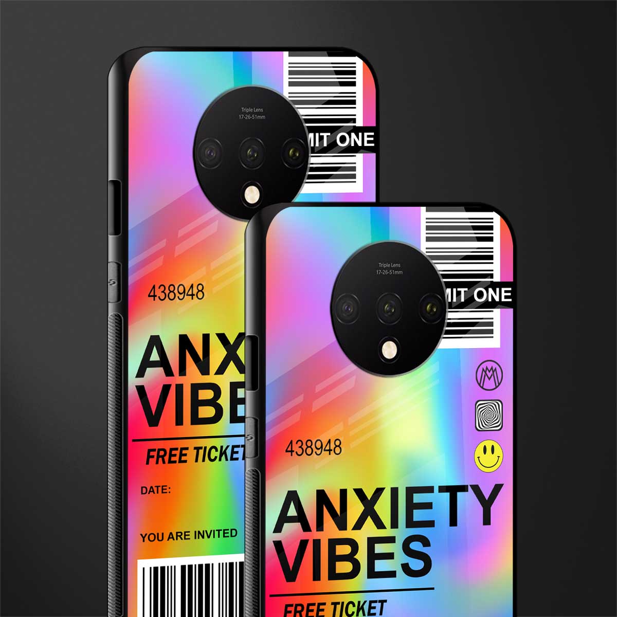 anxiety vibes glass case for oneplus 7t image-2