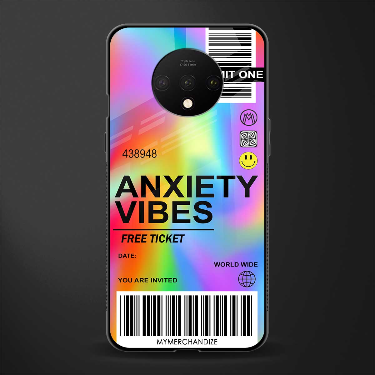 anxiety vibes glass case for oneplus 7t image