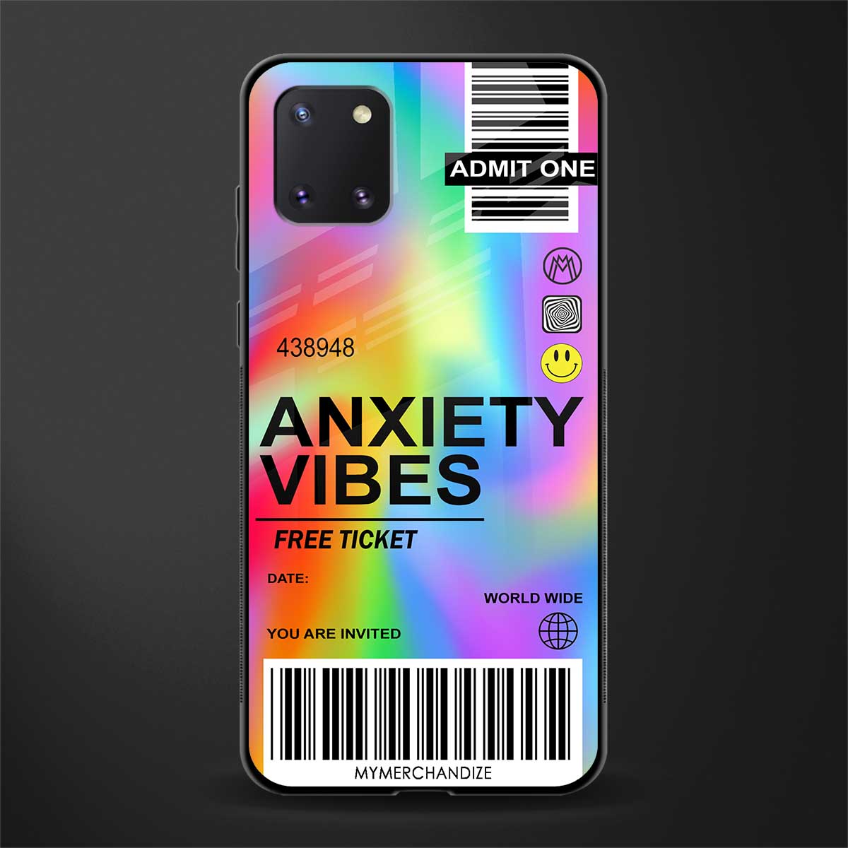 anxiety vibes glass case for samsung a81 image