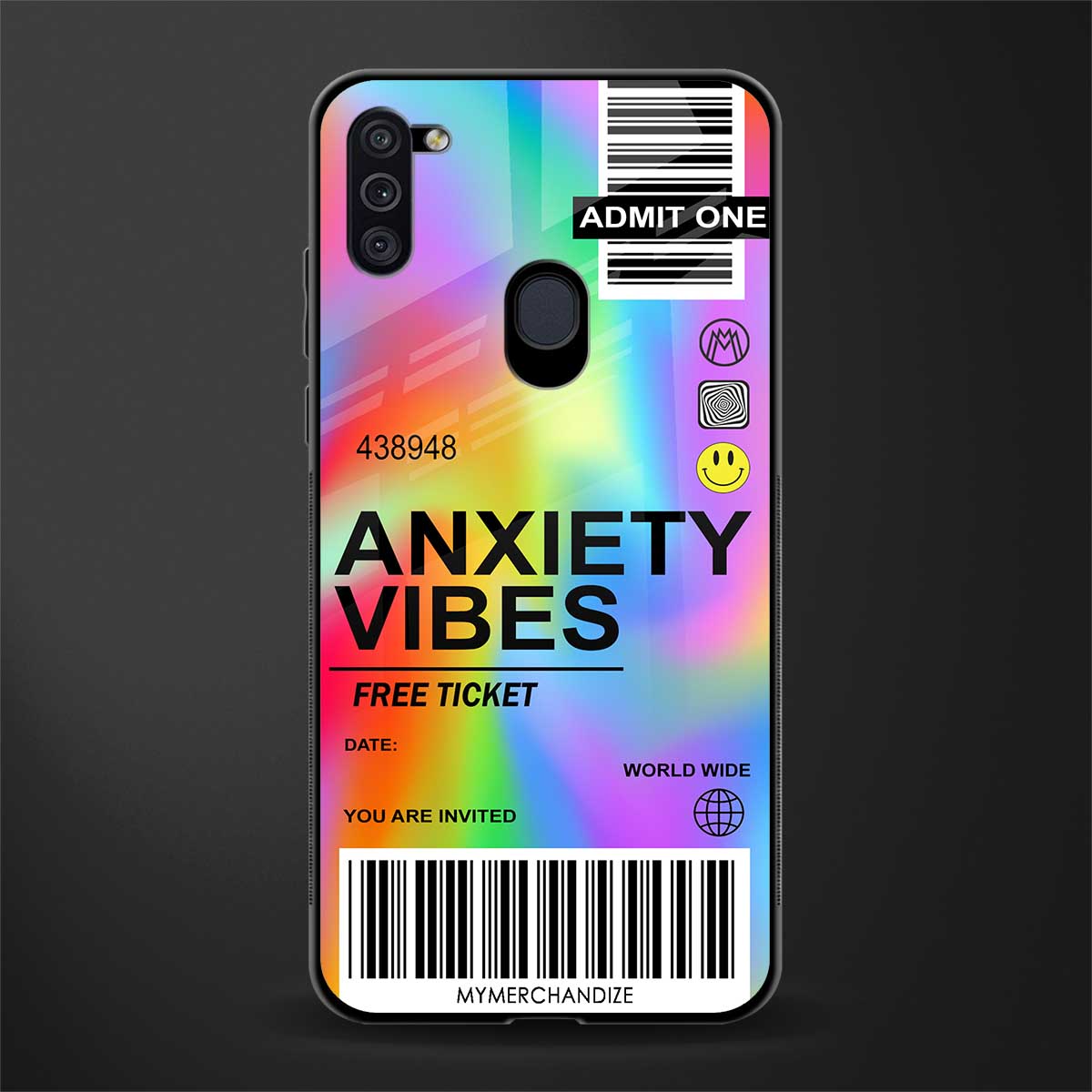 anxiety vibes glass case for samsung a11 image