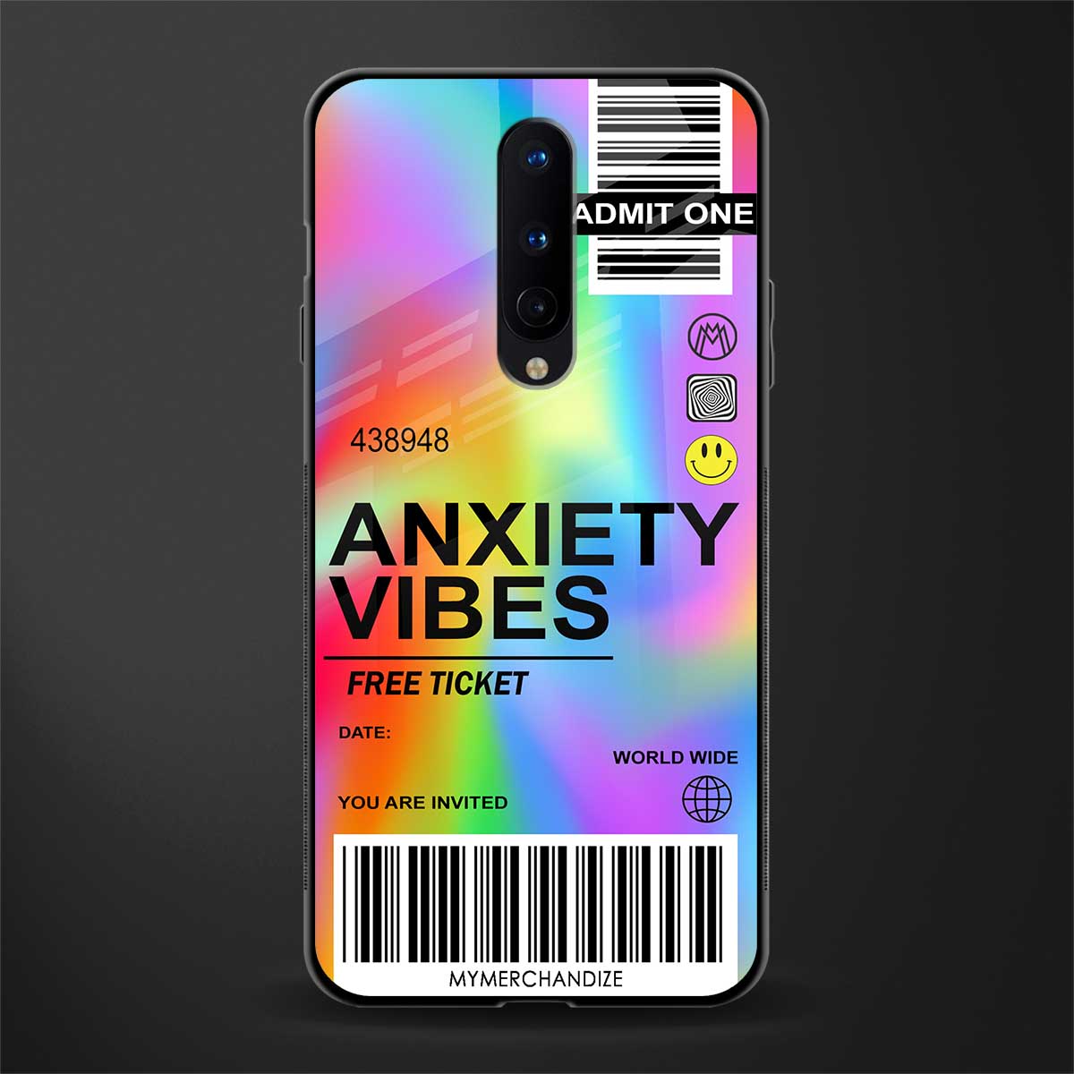 anxiety vibes glass case for oneplus 8 image