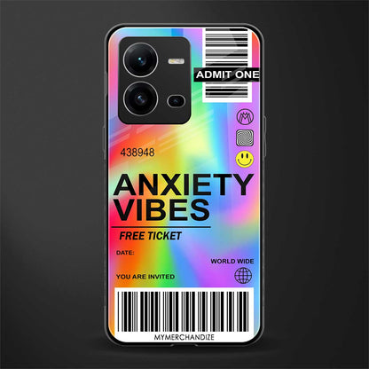 anxiety vibes back phone cover | glass case for vivo v25-5g