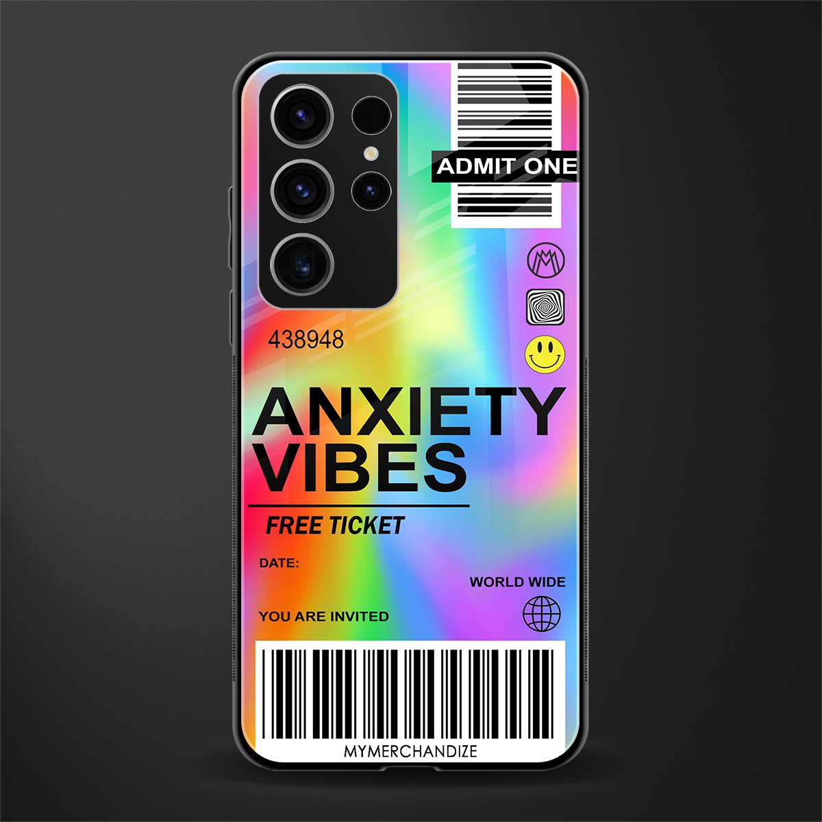 anxiety vibes glass case for phone case | glass case for samsung galaxy s23 ultra