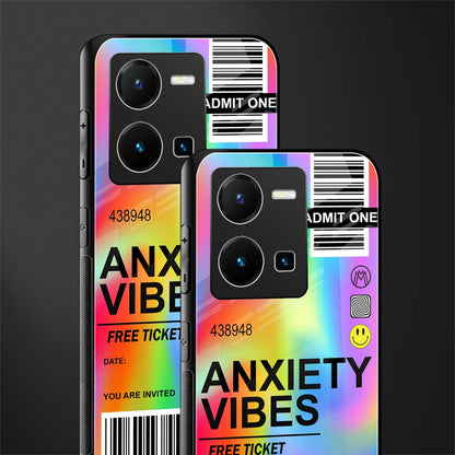 anxiety vibes back phone cover | glass case for vivo y35 4g