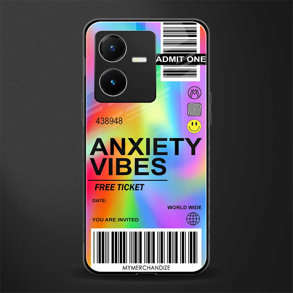 anxiety vibes back phone cover | glass case for vivo y22