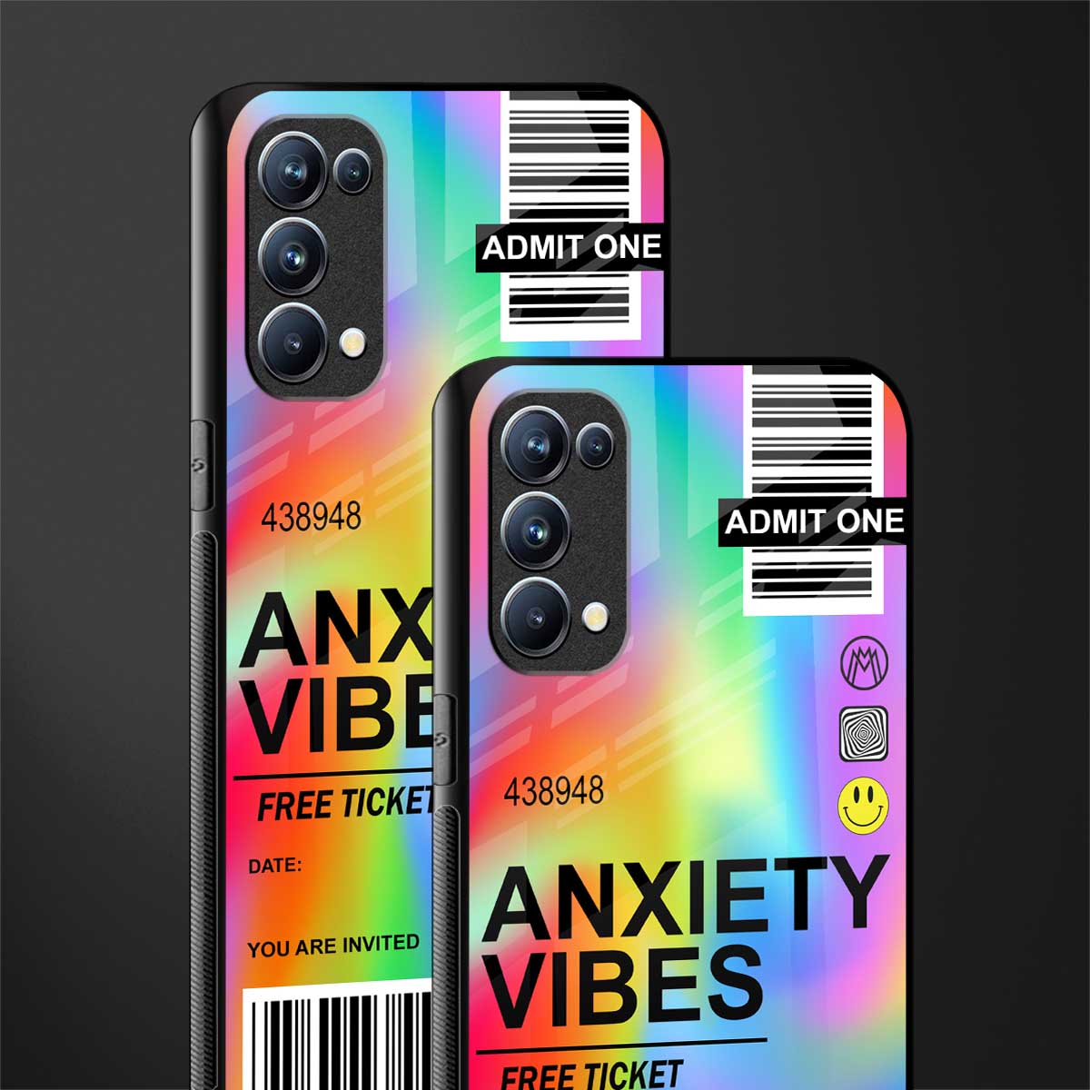 anxiety vibes back phone cover | glass case for oppo reno 5