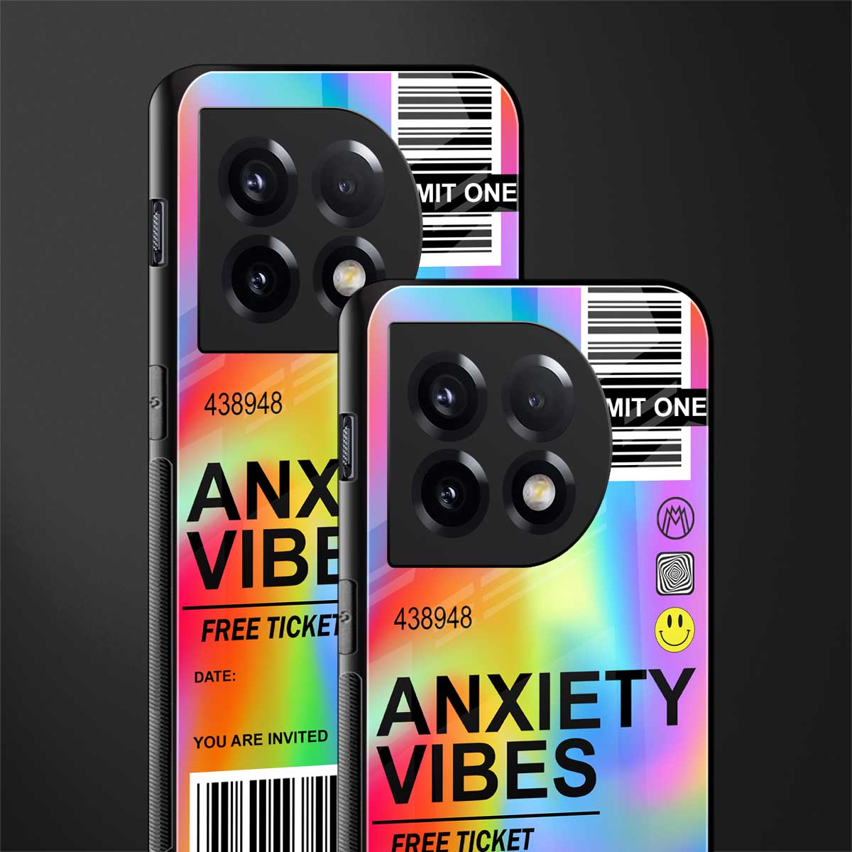 anxiety vibes back phone cover | glass case for oneplus 11