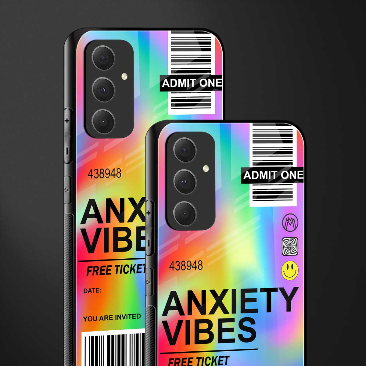 anxiety vibes back phone cover | glass case for samsung galaxy a54 5g