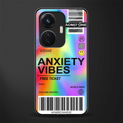 anxiety vibes back phone cover | glass case for vivo t1 44w 4g