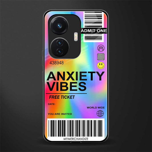 anxiety vibes back phone cover | glass case for vivo t1 44w 4g