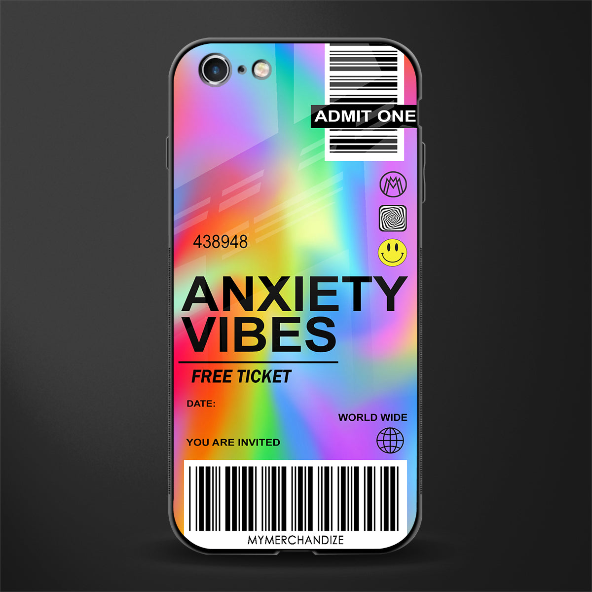 anxiety vibes glass case for iphone 6s image