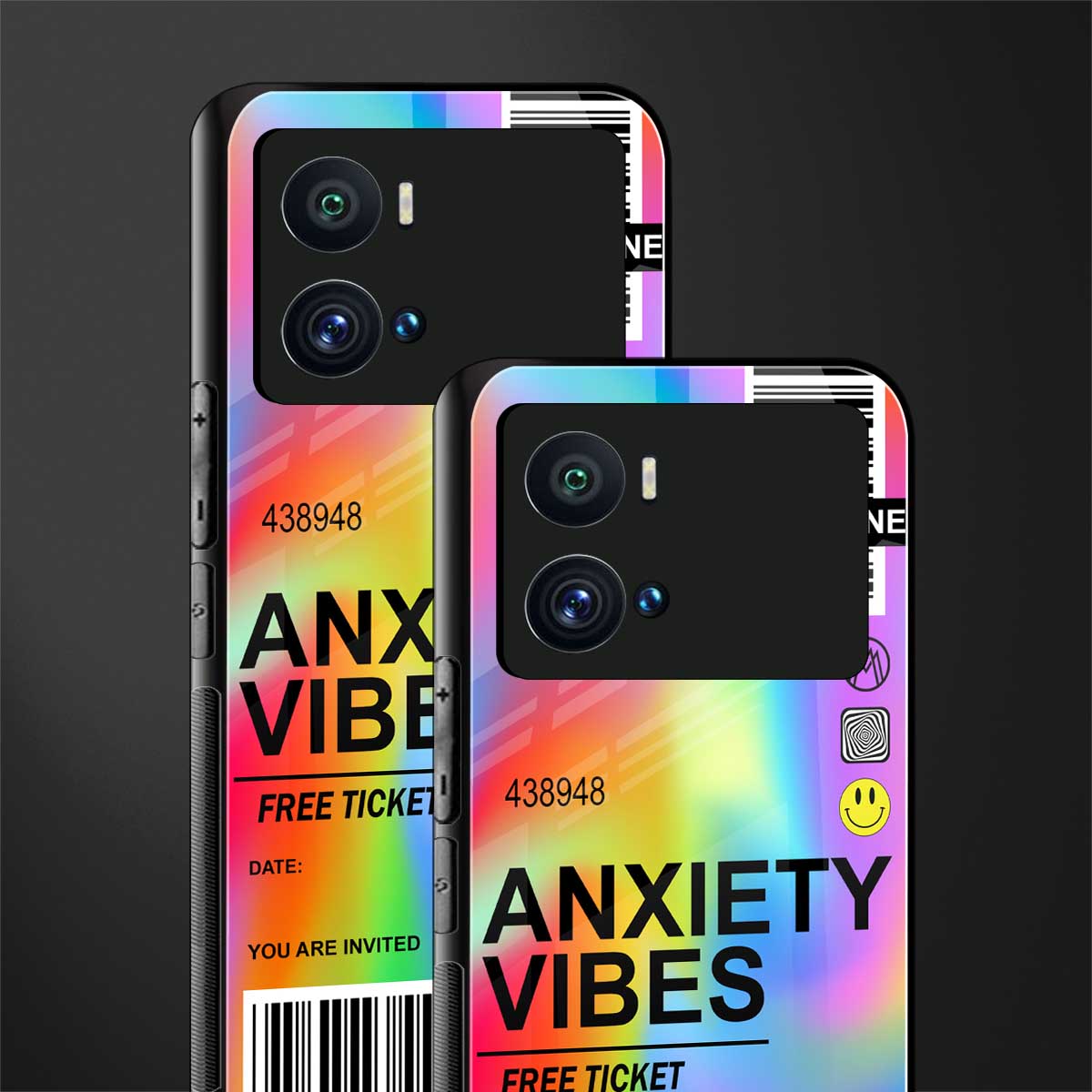 anxiety vibes back phone cover | glass case for iQOO 9 Pro
