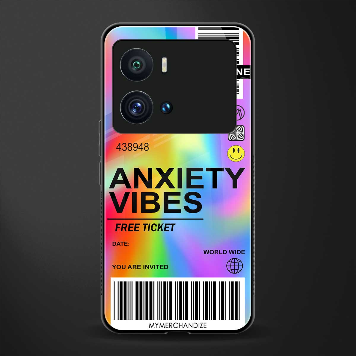 anxiety vibes back phone cover | glass case for iQOO 9 Pro