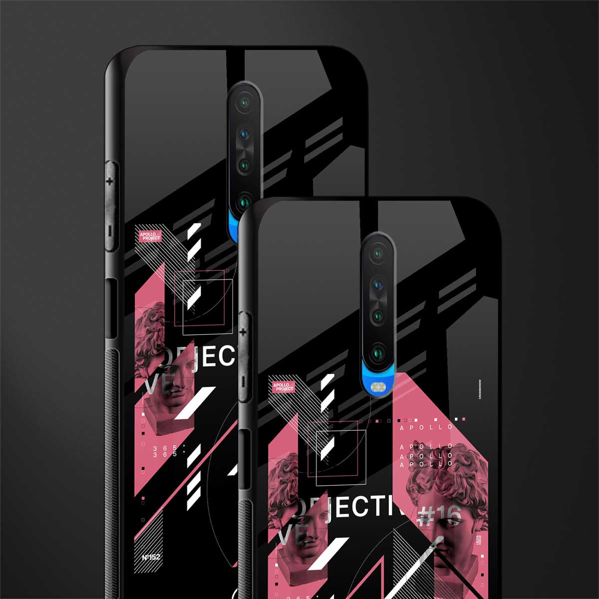 apollo project aesthetic pink and black glass case for poco x2 image-2