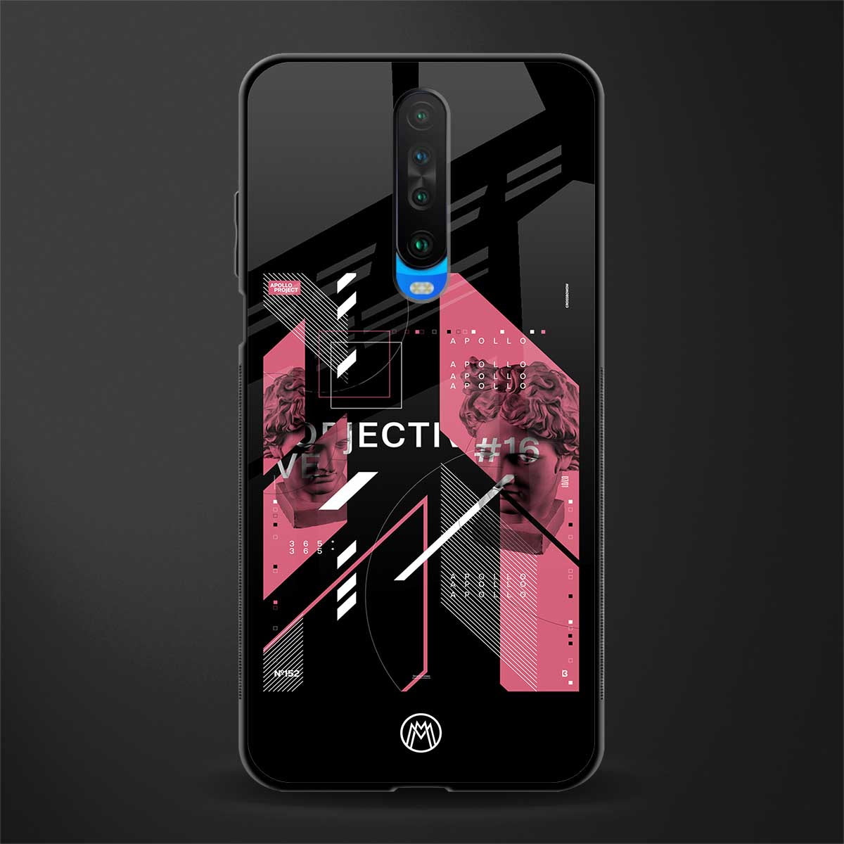 apollo project aesthetic pink and black glass case for poco x2 image