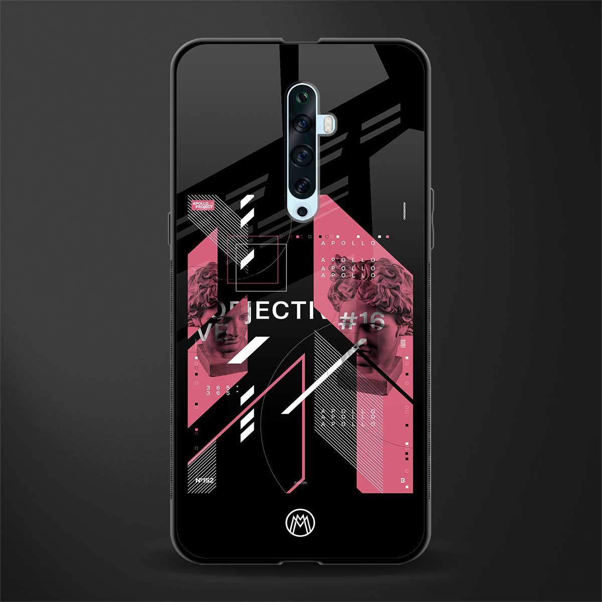 apollo project aesthetic pink and black glass case for oppo reno 2z image