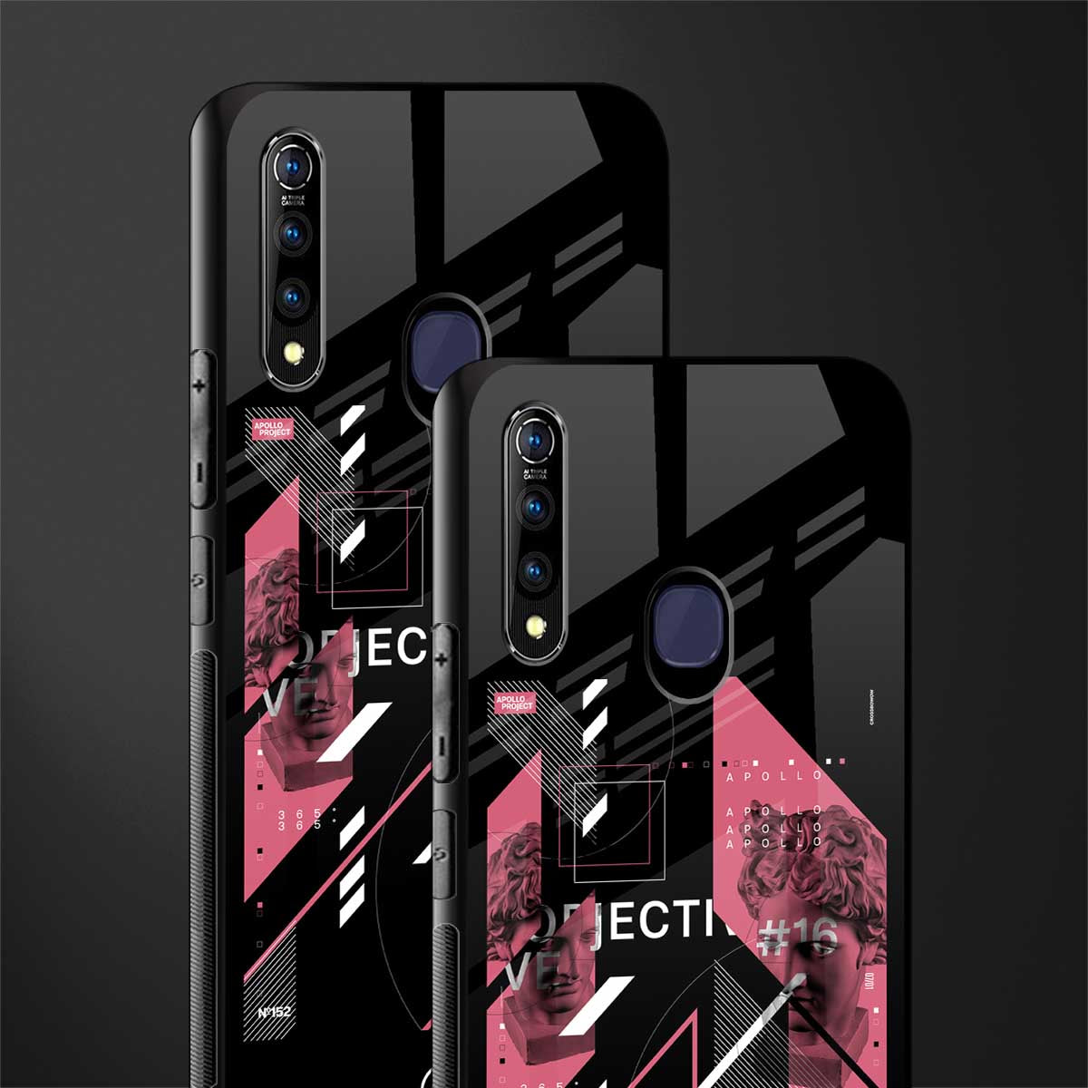 apollo project aesthetic pink and black glass case for vivo z1 pro image-2