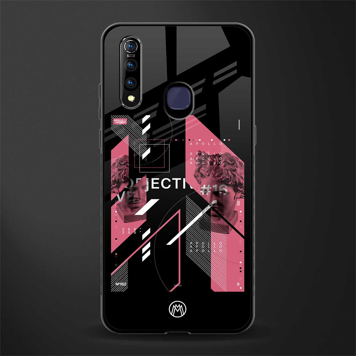 apollo project aesthetic pink and black glass case for vivo z1 pro image