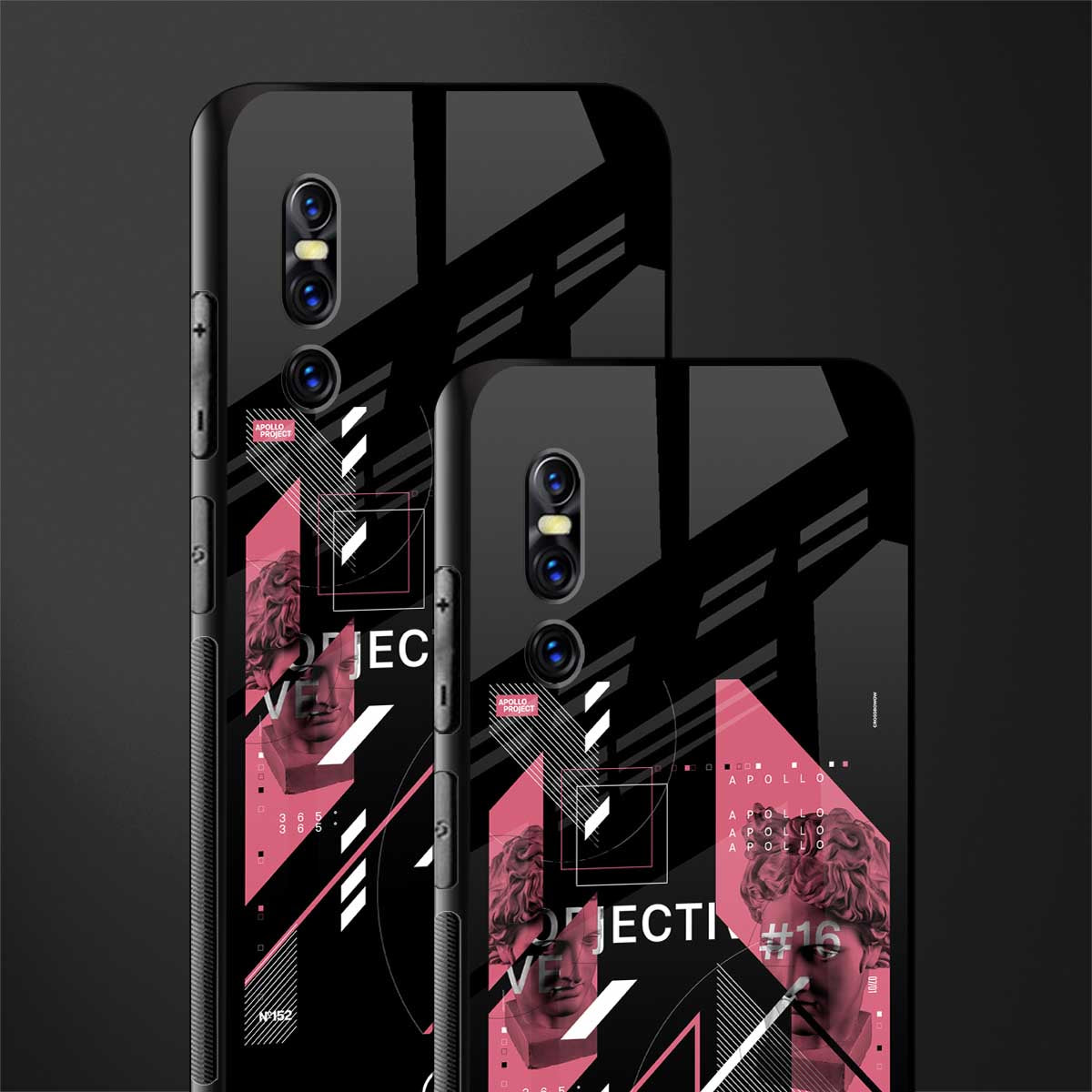 apollo project aesthetic pink and black glass case for vivo v15 pro image-2