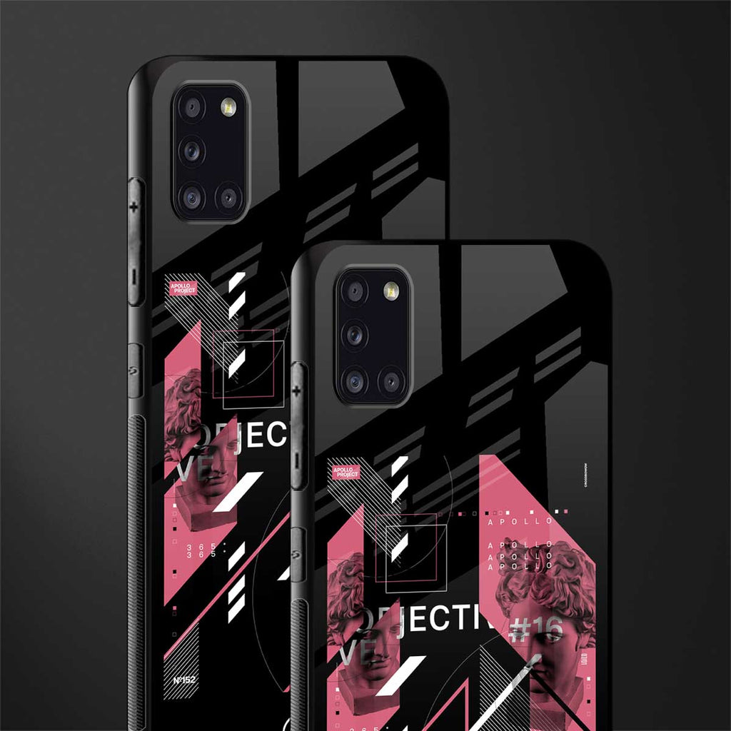 apollo project aesthetic pink and black glass case for samsung galaxy a31 image-2