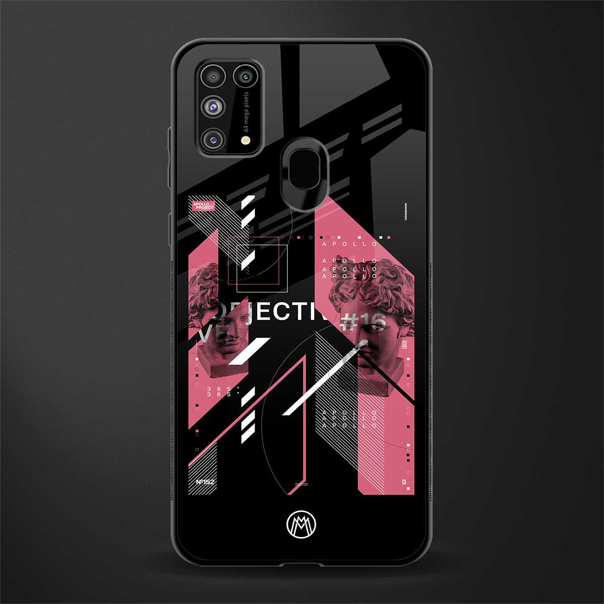apollo project aesthetic pink and black glass case for samsung galaxy m31 image