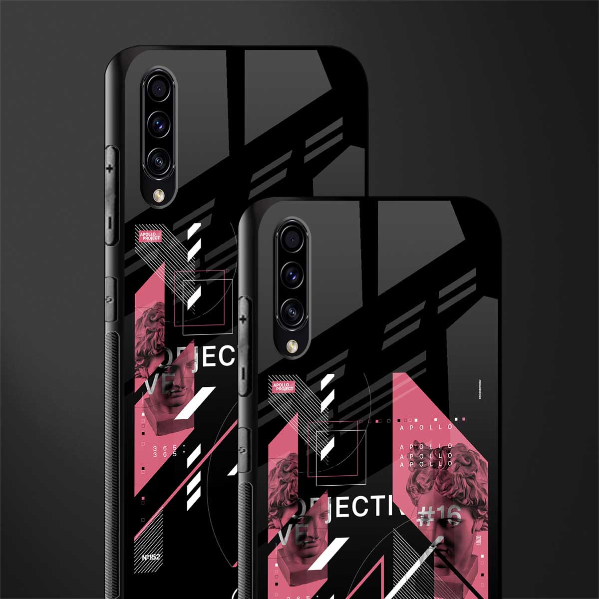 apollo project aesthetic pink and black glass case for samsung galaxy a50 image-2