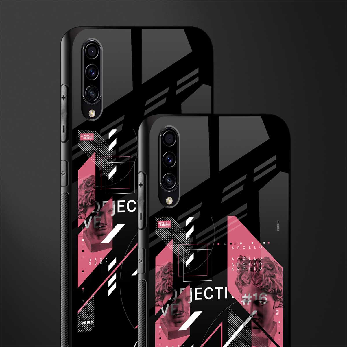 apollo project aesthetic pink and black glass case for samsung galaxy a50s image-2