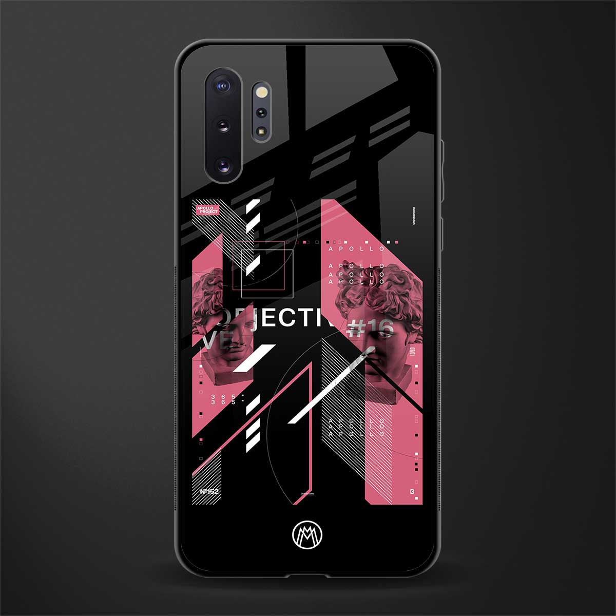 apollo project aesthetic pink and black glass case for samsung galaxy note 10 plus image