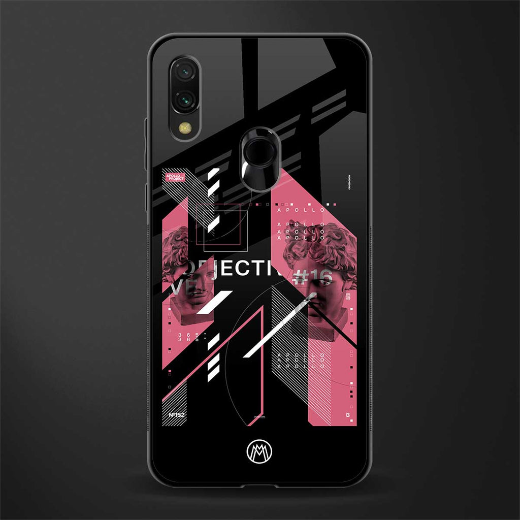apollo project aesthetic pink and black glass case for redmi note 7 image