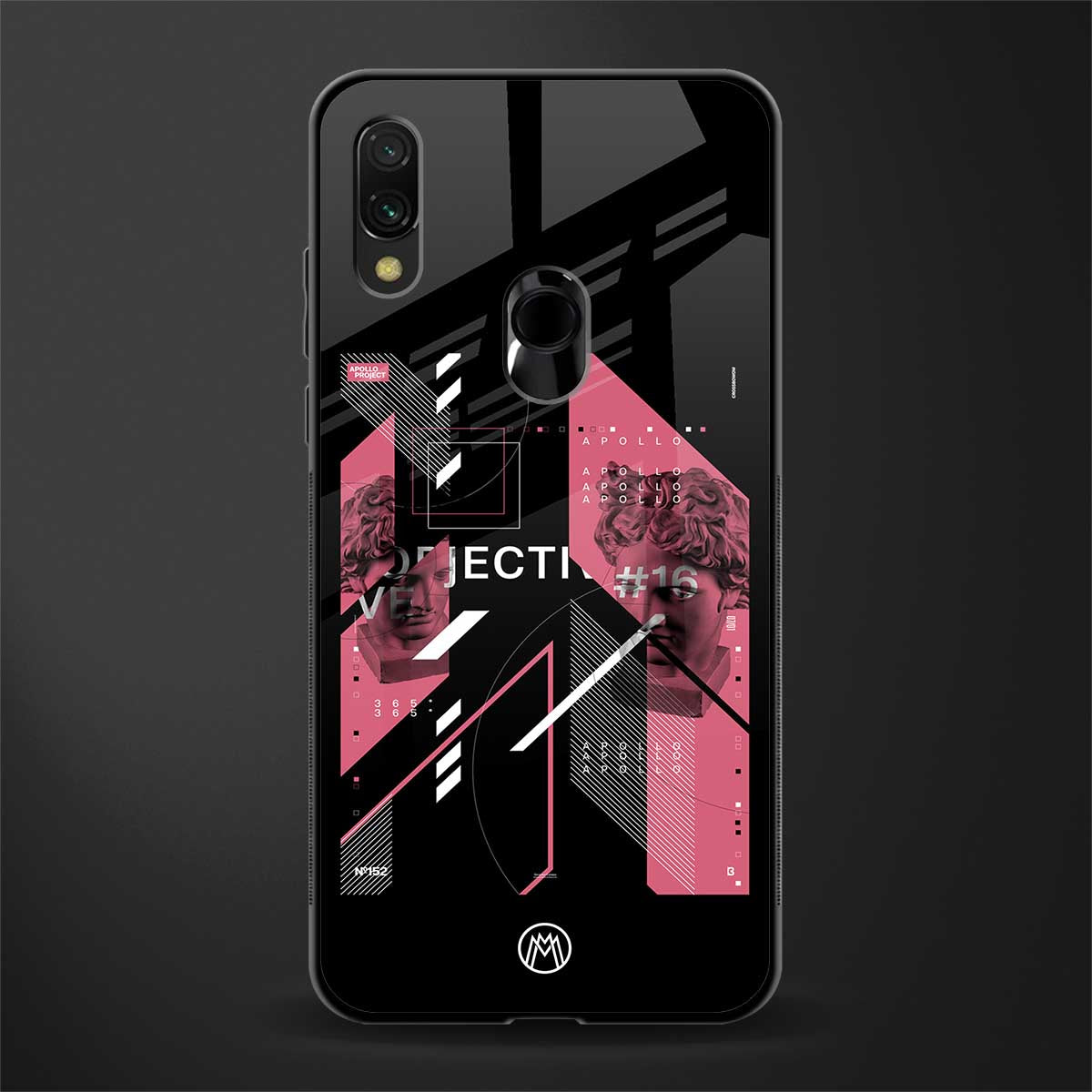 apollo project aesthetic pink and black glass case for redmi y3 image