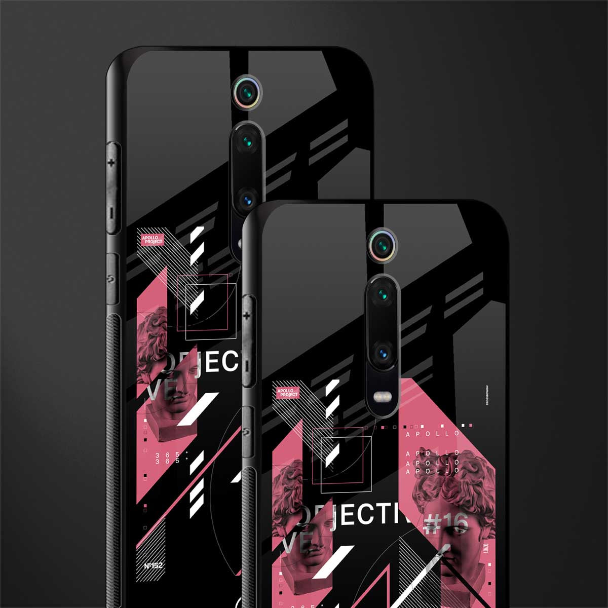 apollo project aesthetic pink and black glass case for redmi k20 image-2