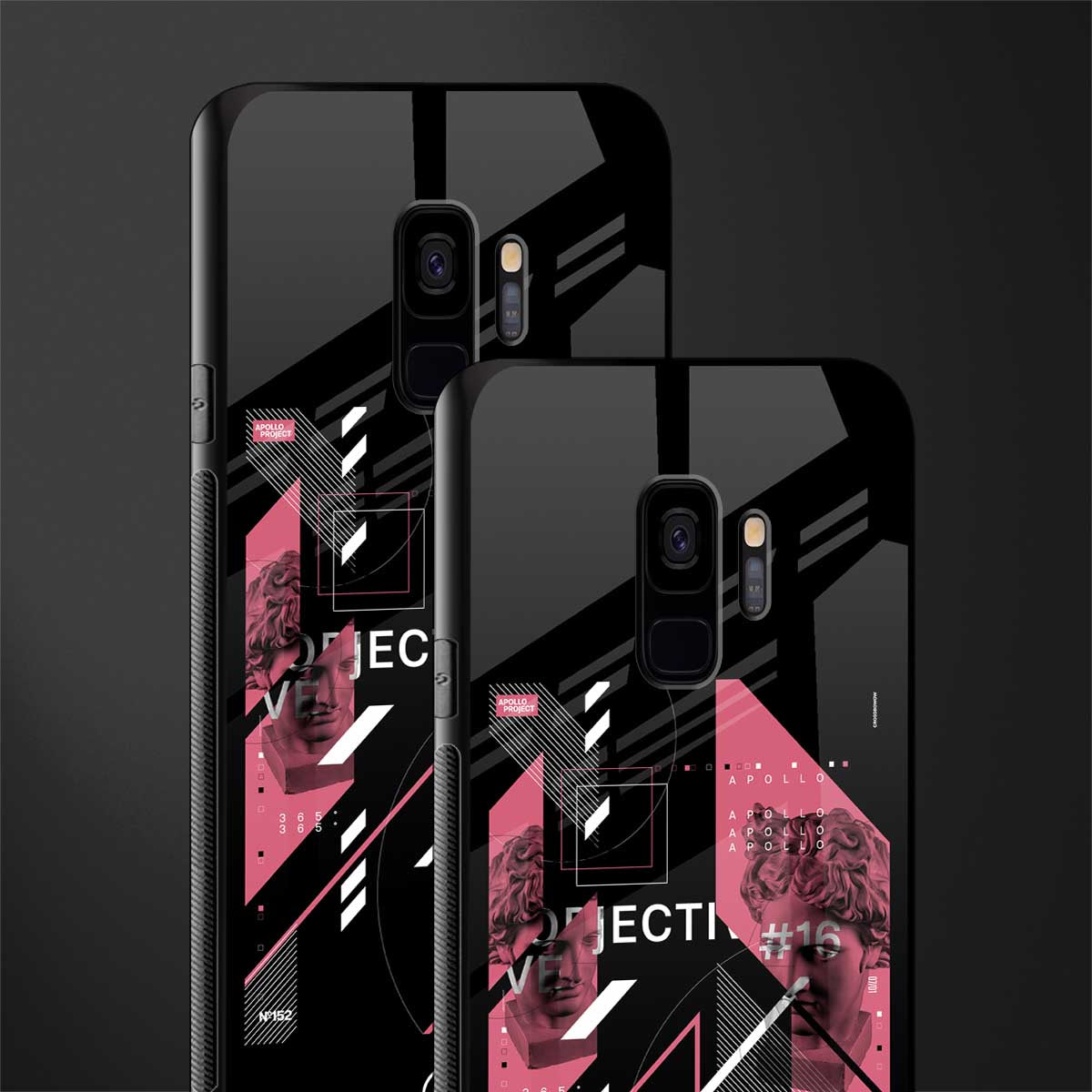 apollo project aesthetic pink and black glass case for samsung galaxy s9 image-2