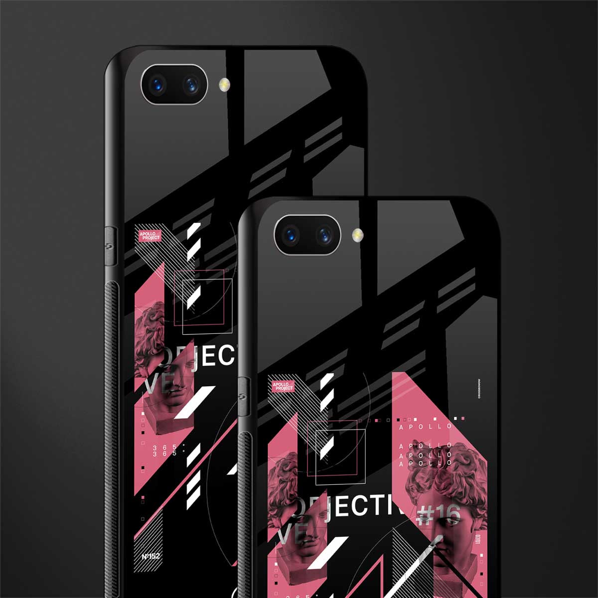 apollo project aesthetic pink and black glass case for realme c1 image-2