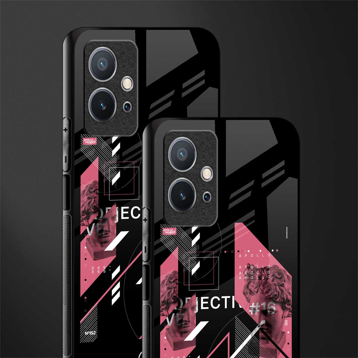 apollo project aesthetic pink and black glass case for vivo t1 5g image-2