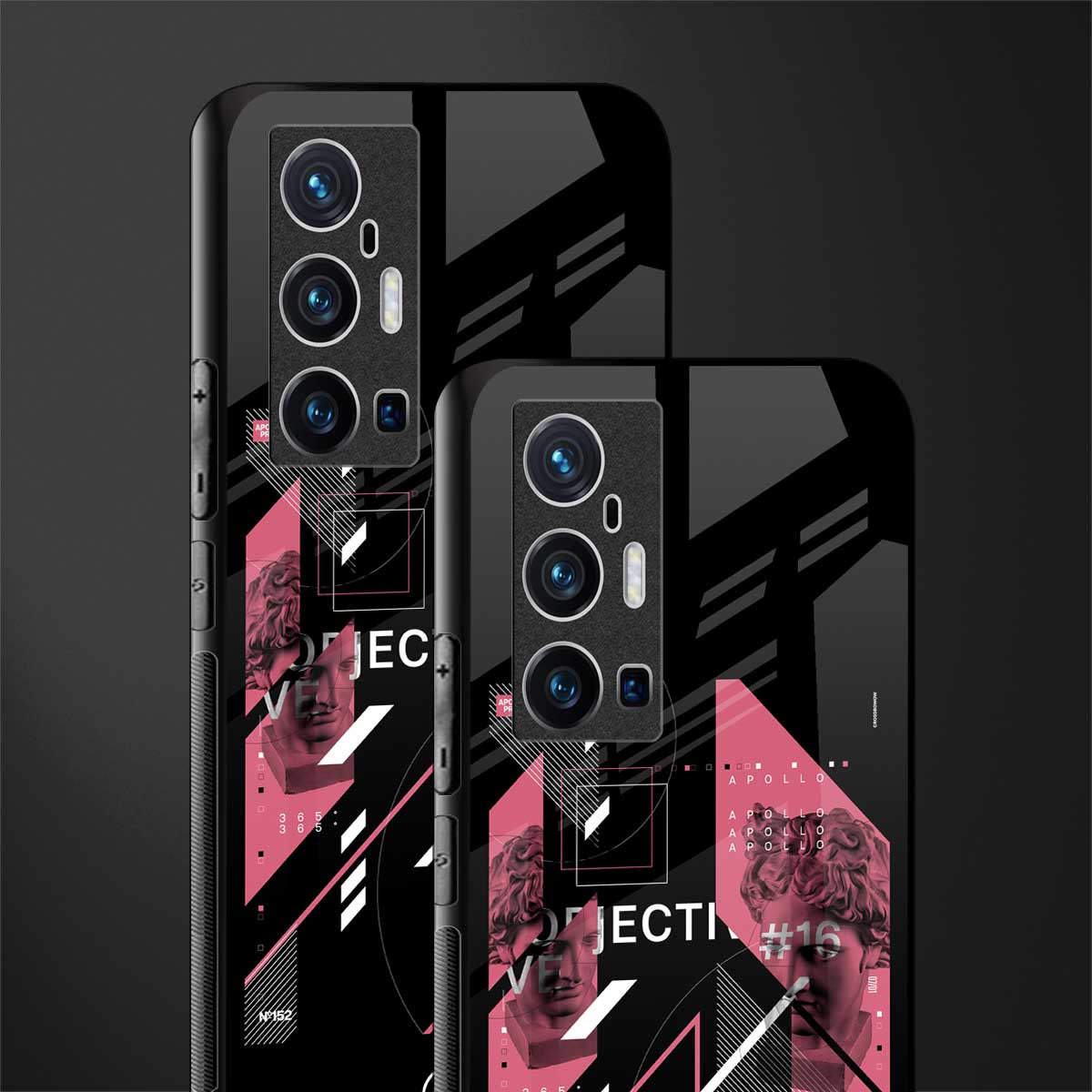 apollo project aesthetic pink and black glass case for vivo x70 pro plus image-2